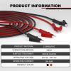 imageDROK 14 AWG Test Leads with Alligator Clips  Pack of 2 Multimeter Alligator Clips with Wires 19A 50cm 14 Gauge WireBlack and Red