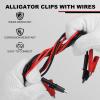 imageDROK 14 AWG Test Leads with Alligator Clips  Pack of 2 Multimeter Alligator Clips with Wires 19A 50cm 14 Gauge WireBlack and Red
