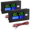 imageDROK 2pcs 12V Battery Capacity Monitor 10100V 24V 36V 48V Digital Battery Status Tester Meter Remaining Percentage Level Voltage Power Indicator Panel Gauge for Marine RV Fahrenheit TemperaturBlack