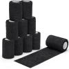 imageDROK 410 Roll Camo Tape Wrap Camouflage SelfAdhesive Camo Stick Bandage for Outdoor Sports Climbing Camping 23in x 1476ft for Range Finder Camera Flashlight BicycleBlack
