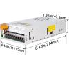 imageDROK 48V Power Supply AC 110V220V to DC 048V 10A 480W Buck Converter Adjustable Variable LED Adapter Regulated 5V 12V 24V 30V 36V 48V Volt Voltage Transformer 10A Amp Charger for Lab CCTVDual Display Fix Current