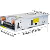 imageDROK 48V Power Supply AC 110V220V to DC 048V 10A 480W Buck Converter Adjustable Variable LED Adapter Regulated 5V 12V 24V 30V 36V 48V Volt Voltage Transformer 10A Amp Charger for Lab CCTVDual Display Current Adjustable