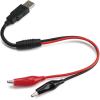 imageDROK 4FT Power Cable 3 Prong Grounding Plug Extension Cord with Switch OnOff Copper Test Leads with Alligator Clips Fork Terminal Connectors for Electrical Testing AC to DC Converter 110V to 12VUSB Male to Female