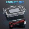 imageDROK RV Battery Monitor 12V  Golf Cart Battery Meter 10100V Digital Voltmeter Temperature Gauge for Car Marine DIY ProjectBlack