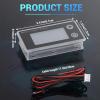 imageDROK RV Battery Monitor 12V  Golf Cart Battery Meter 10100V Digital Voltmeter Temperature Gauge for Car Marine DIY ProjectBlack