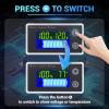 imageDROK RV Battery Monitor 12V  Golf Cart Battery Meter 10100V Digital Voltmeter Temperature Gauge for Car Marine DIY ProjectBlack