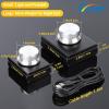 imageDROK USB Volume Knob Small PC Computer Speaker Volume Control Audio External USB Volume Control Knob with 1Key Mute Function Support Win7 8 10 XP Mac Vista Android Black and SilverSilver