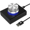 imageDROK USB Volume Knob Small PC Computer Speaker Volume Control Audio External USB Volume Control Knob with 1Key Mute Function Support Win7 8 10 XP Mac Vista Android Black and SilverSilver