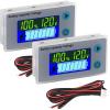 imageDROK 2pcs 12V Battery Capacity Monitor 10100V 24V 36V 48V Digital Battery Status Tester Meter Remaining Percentage Level Voltage Power Indicator Panel Gauge for Marine RV Fahrenheit TemperaturGrey