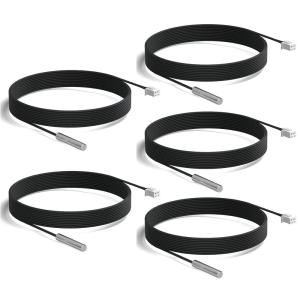 imageDROK 10K Temperature Sensor Probe 5pcs 1 Meter Waterproof Temp Sensor Probe Stainless Steel 3950 NTC Temp Sensor Probe Digital Temperature Transmitter Extension Cable3Meter98ft