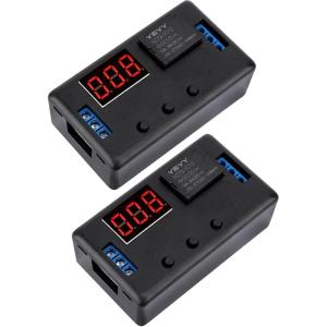 imageDROK 12V Timer Relay LED Display 4Mode OnOff Automotive Time Delay Relay Electric Delay Timer Switch 01s to 999min2pcs