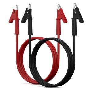 imageDROK 14 AWG Test Leads with Alligator Clips  Pack of 2 Multimeter Alligator Clips with Wires 19A 50cm 14 Gauge WireBlack and Red