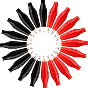 imageDROK 20pcs Insulated Alligator Clips Electrical Large  177 inch45mm 10A Pure Copper Alligator Clips for Multimeter127mm