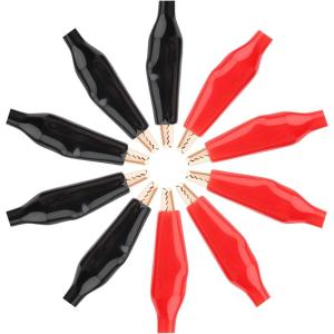 imageDROK 20pcs Insulated Alligator Clips Electrical Large  177 inch45mm 10A Pure Copper Alligator Clips for Multimeter1435mm
