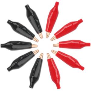 imageDROK 20pcs Insulated Alligator Clips Electrical Large  177 inch45mm 10A Pure Copper Alligator Clips for Multimeter17745mm