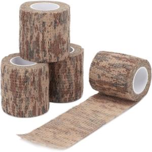 imageDROK 410 Roll Camo Tape Wrap Camouflage SelfAdhesive Camo Stick Bandage for Outdoor Sports Climbing Camping 23in x 1476ft for Range Finder Camera Flashlight BicycleDesert