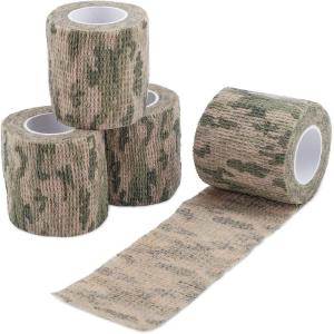imageDROK 410 Roll Camo Tape Wrap Camouflage SelfAdhesive Camo Stick Bandage for Outdoor Sports Climbing Camping 23in x 1476ft for Range Finder Camera Flashlight BicycleGrass