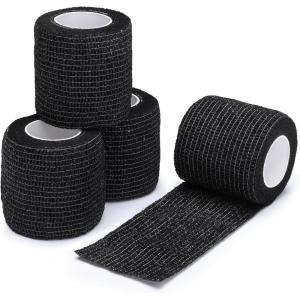 imageDROK 410 Roll Camo Tape Wrap Camouflage SelfAdhesive Camo Stick Bandage for Outdoor Sports Climbing Camping 23in x 1476ft for Range Finder Camera Flashlight BicycleBlack