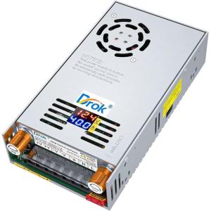 imageDROK 48V Power Supply AC 110V220V to DC 048V 10A 480W Buck Converter Adjustable Variable LED Adapter Regulated 5V 12V 24V 30V 36V 48V Volt Voltage Transformer 10A Amp Charger for Lab CCTVDual Display Current Adjustable