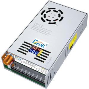 imageDROK 48V Power Supply AC 110V220V to DC 048V 10A 480W Buck Converter Adjustable Variable LED Adapter Regulated 5V 12V 24V 30V 36V 48V Volt Voltage Transformer 10A Amp Charger for Lab CCTVDual Display Fix Current