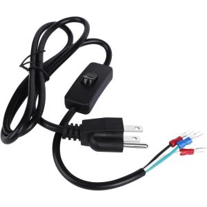 imageDROK 4FT Power Cable 3 Prong Grounding Plug Extension Cord with Switch OnOff Copper Test Leads with Alligator Clips Fork Terminal Connectors for Electrical Testing AC to DC Converter 110V to 12VPower Cable