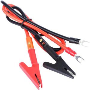 imageDROK 4FT Power Cable 3 Prong Grounding Plug Extension Cord with Switch OnOff Copper Test Leads with Alligator Clips Fork Terminal Connectors for Electrical Testing AC to DC Converter 110V to 12VAlligator Clips with Wires