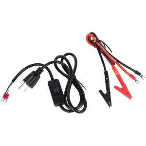 imageDROK 4FT Power Cable 3 Prong Grounding Plug Extension Cord with Switch OnOff Copper Test Leads with Alligator Clips Fork Terminal Connectors for Electrical Testing AC to DC Converter 110V to 12VPower Cable  Alligator Clips with Wires