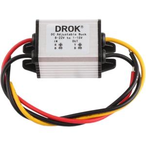 imageDROK 5V DC Converter 2pcs Waterproof DC Buck Converter 8V22V 12 V Step Down to 3V15V 6V 9V 3A Adjustable Power Supply Voltage Regulator Module