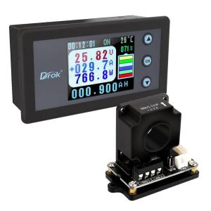 imageDROK ChargeDischarge Multi Testers DC 0120V 300A Power Meter with Color Digital LCD Display Battery Volt Amp Power Capacity Temperature Monitor Voltmeter Ampmeter0120V 300A Curve Upgrade