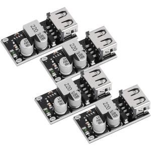 imageDROK DC Buck Converter 12V to 5V Step Down Converter Voltage Regulator 9V36V to 5V 356A Pack of 2 BlueBlack Mini4pcs