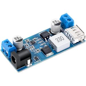 imageDROK DC Buck Converter 12V to 5V Step Down Converter Voltage Regulator 9V36V to 5V 356A Pack of 2 BlueBlue1pcs