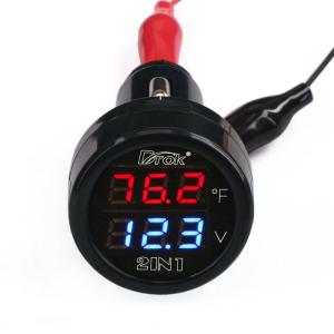 imageDROK Digital DC Voltage 10170 Degree Fahrenheit Temperature Monitor Car Motorcycle Battery Voltmeter Thermometer 12V 24V Temp Volt Tester MultimeterStandard