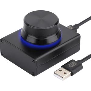 imageDROK USB Volume Knob Small PC Computer Speaker Volume Control Audio External USB Volume Control Knob with 1Key Mute Function Support Win7 8 10 XP Mac Vista Android Black and SilverBlack