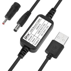 imageDROK USB to 9v 5v to 12v Step Up USB Cable DC 5V Boost to 9V 12V Voltage Converter 1A Stepup Volt Transformer Power Regulator Line with LED Display5V to 12VNo Display