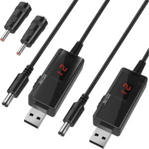 imageDROK USB to 9v 5v to 12v Step Up USB Cable DC 5V Boost to 9V 12V Voltage Converter 1A Stepup Volt Transformer Power Regulator Line with LED Display5V to 912V 2 Pack