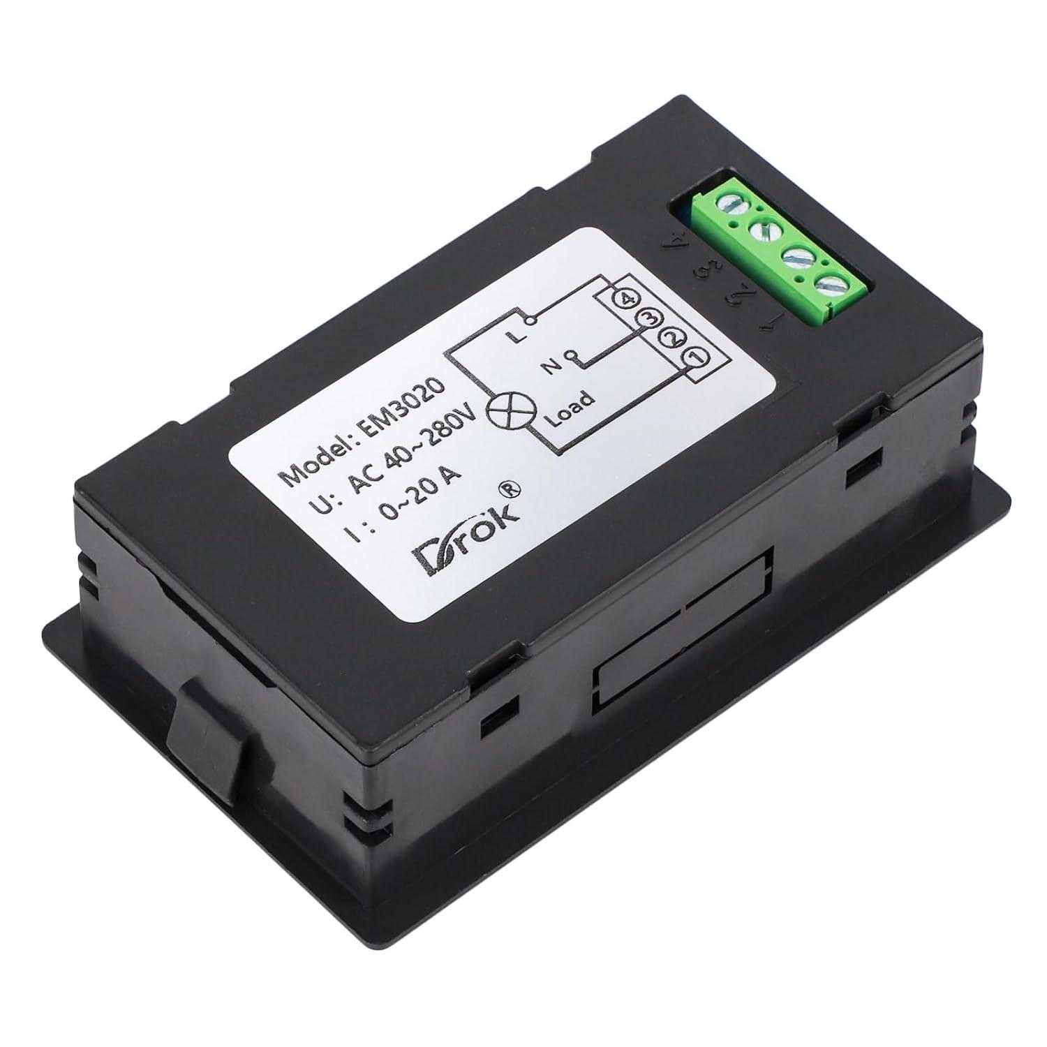 imageDROK AC Multimeter 50300V 0100A with Open Transformer 110V 220V Voltage Current Power Electric Energy Monitor Ampmeter Voltmeter LCD Screen for Homeuse6 Datas LCD