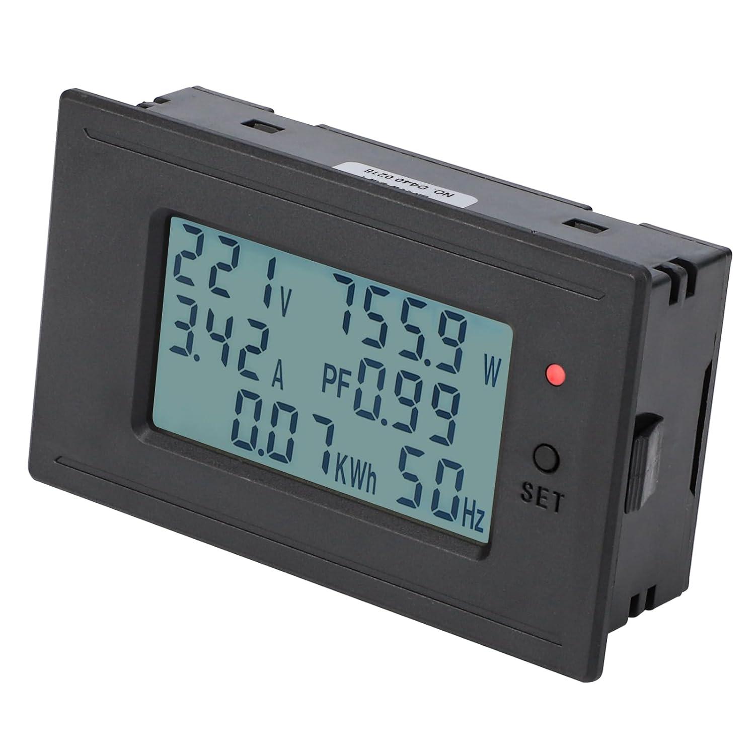 imageDROK AC Multimeter 50300V 0100A with Open Transformer 110V 220V Voltage Current Power Electric Energy Monitor Ampmeter Voltmeter LCD Screen for Homeuse6 Datas LCD