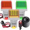 imageDROK AC Voltage Display 3pcs Digital LED Display Voltmeter AC 60500V Voltage Meter Monitor 110v 220v Volt Detetor Green Red Yellow Signal Indicator Light PanelRegular