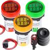 imageDROK AC Voltage Display 3pcs Digital LED Display Voltmeter AC 60500V Voltage Meter Monitor 110v 220v Volt Detetor Green Red Yellow Signal Indicator Light PanelRegular
