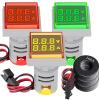 imageDROK AC Voltage Display 3pcs Digital LED Display Voltmeter AC 60500V Voltage Meter Monitor 110v 220v Volt Detetor Green Red Yellow Signal Indicator Light PanelRegular