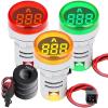 imageDROK AC Voltage Display 3pcs Digital LED Display Voltmeter AC 60500V Voltage Meter Monitor 110v 220v Volt Detetor Green Red Yellow Signal Indicator Light PanelRegular