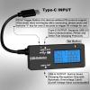 imageDROK USB C Tester Power Meter  LCD Display Variable Backlight Voltmeter Amp Battery Capacity Tester Internal Resistance Battery Level Indicator for Laptop Tablet Phone Power BankBlack