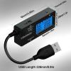 imageDROK USB C Tester Power Meter  LCD Display Variable Backlight Voltmeter Amp Battery Capacity Tester Internal Resistance Battery Level Indicator for Laptop Tablet Phone Power BankBlack