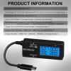 imageDROK USB C Tester Power Meter  LCD Display Variable Backlight Voltmeter Amp Battery Capacity Tester Internal Resistance Battery Level Indicator for Laptop Tablet Phone Power BankBlack