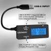 imageDROK USB C Tester Power Meter  LCD Display Variable Backlight Voltmeter Amp Battery Capacity Tester Internal Resistance Battery Level Indicator for Laptop Tablet Phone Power BankBlack