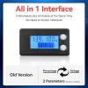 imageDROK Waterproof Battery Monitor 8100V Volt Meter Battery Capacity Tester LCD Display with Green Backlight Fit for Car Golf Cart RV MarineBlue