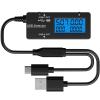 imageDROK USB C Tester Power Meter  LCD Display Variable Backlight Voltmeter Amp Battery Capacity Tester Internal Resistance Battery Level Indicator for Laptop Tablet Phone Power BankBlack