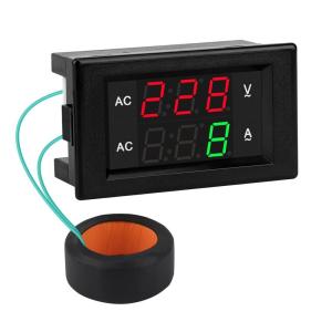imageDROK Volt Amp Meter AC 500V 200A Digital Voltmeter Ammeter Panel 039 Inches LED 2in1 Multimeter 2Wire Voltage Amperage Tester Gauge with Current TransformerAC 500V 500A