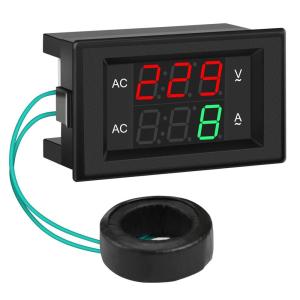 imageDROK Volt Amp Meter AC 500V 200A Digital Voltmeter Ammeter Panel 039 Inches LED 2in1 Multimeter 2Wire Voltage Amperage Tester Gauge with Current TransformerAC 500V 200A