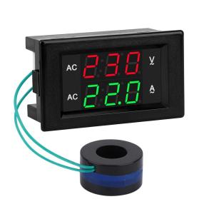 imageDROK Volt Amp Meter AC 500V 200A Digital Voltmeter Ammeter Panel 039 Inches LED 2in1 Multimeter 2Wire Voltage Amperage Tester Gauge with Current TransformerAC 500V 100A